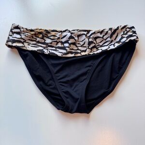 Swim Systems XL Women's Bikini‎ Bottoms Black Leopard Swim Slimming Pool Water